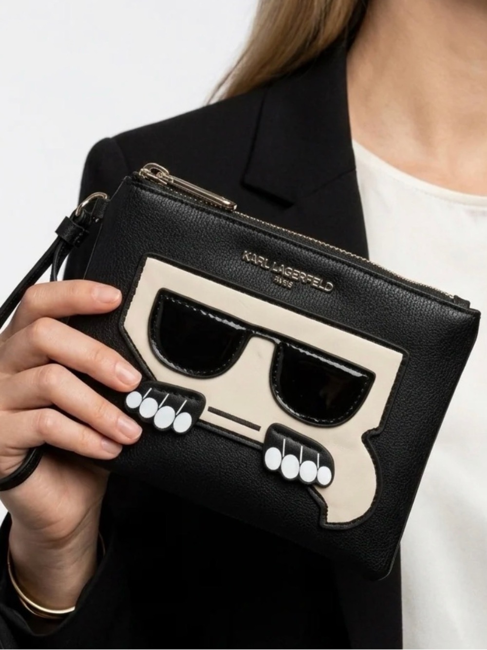 NWT Karl Lagerfeld Paris Maybelle Wristlet Clutch - Black (Moving Sale!)